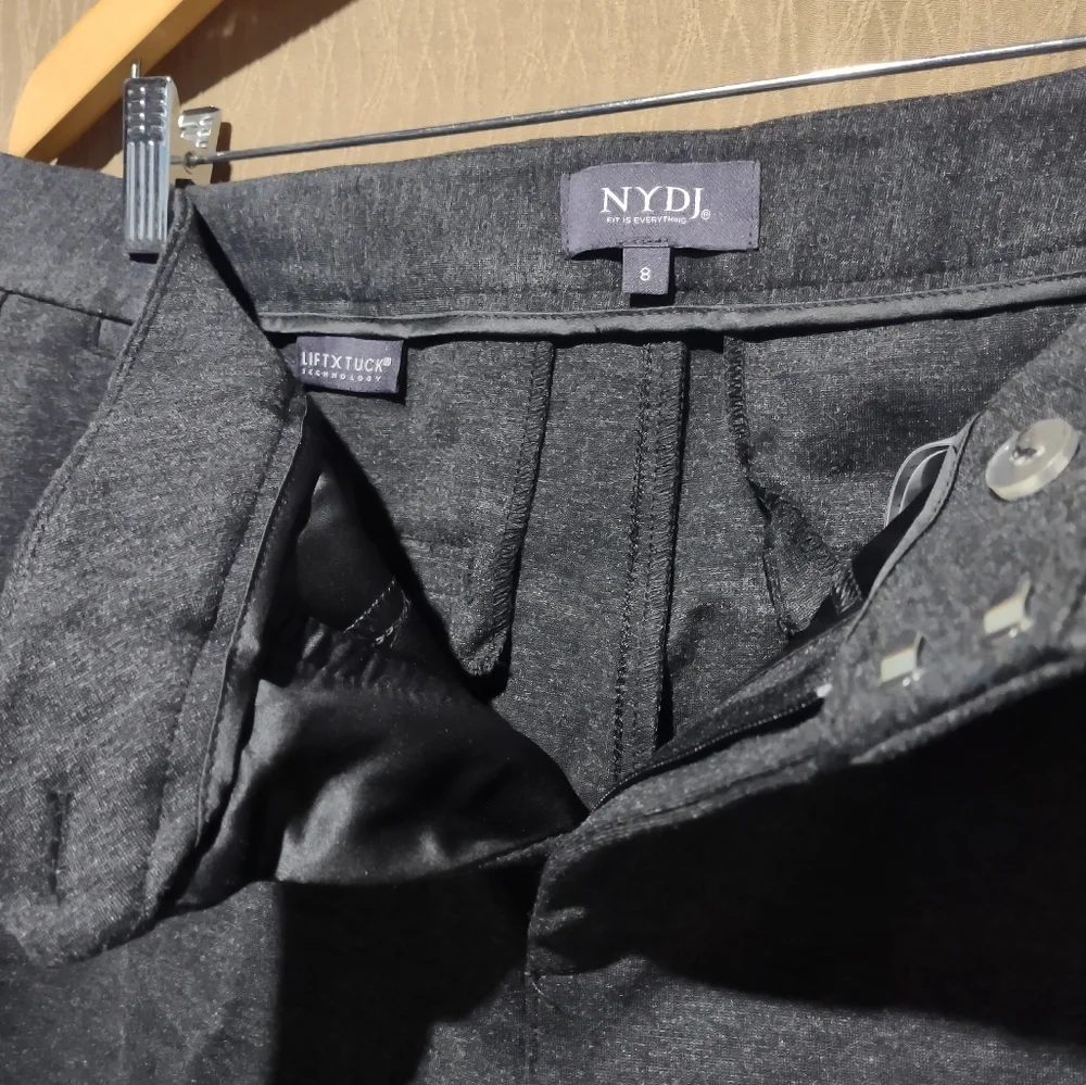 NYDJ Women's Slim Trouser Pants in Charcoal Heathered - Picture 5 of 8